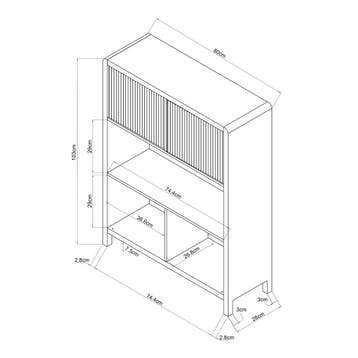 Dressoir Lukkodso walnootkleurig 103x80x28 cm [en.casa], Huis en Inrichting, Kasten | Dressoirs, Verzenden, Nieuw