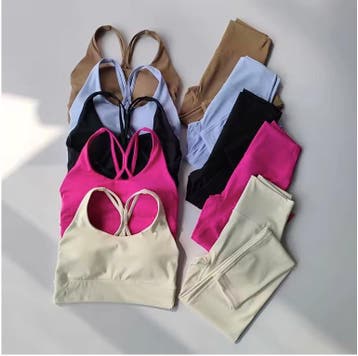 Dames Sportset Naadloos Crop Top en Legging Fitness, Verzenden, Nieuw