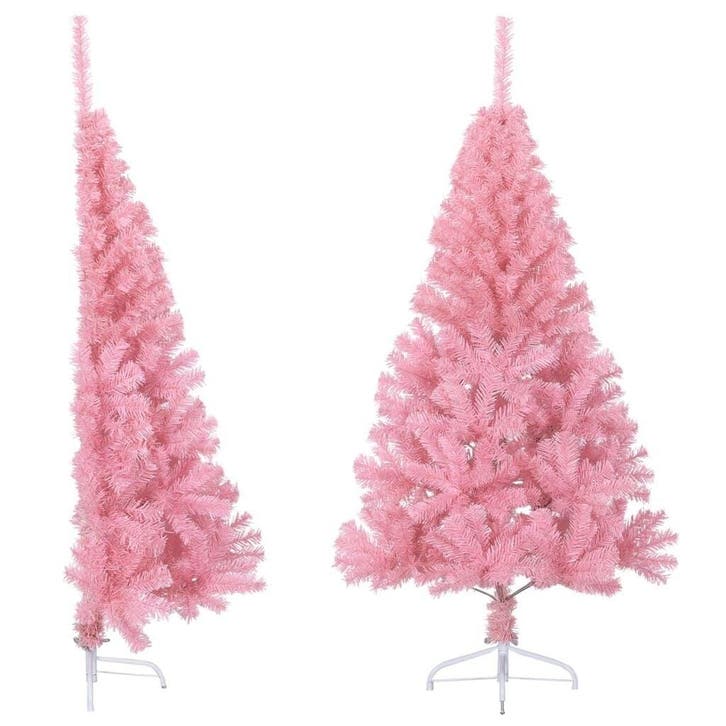 Kerstboom 150cm roze halfrond | retourdeal 59% korting, Diversen, Kerst, Zo goed als nieuw, Ophalen of Verzenden