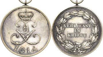 Verliehen 1914-1918 Orden duitser Laender Schwarzburg-rud..., Postzegels en Munten, Penningen en Medailles, Verzenden