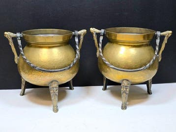 Pot (2) - Messing - Calderoni met statief