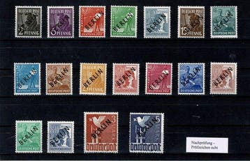 Berlijn - Frankzegels Alliërte Bezetting Zwartoverdruk 1948, Gestempeld