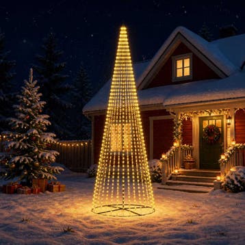 vidaXL LED Kerstboom EKENAS 485 cm 1632 LEDs Warmwit IJzer, Verzenden, Nieuw
