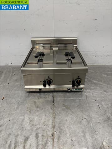 RVS Giga Dubbele Friteuse 2 x 6 liter 400V Horeca, Ophalen of Verzenden, Gebruikt