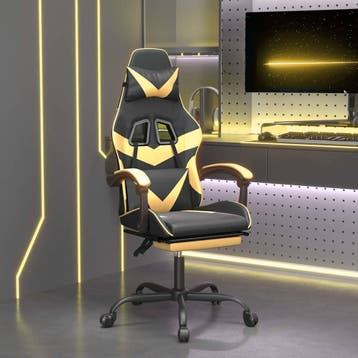 vidaXL Gamestoel met voetensteun kunstleer zwart en, Verzenden, Nieuw