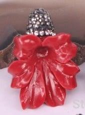 1 x Bloemkelk hanger van resin met strass 25 x 35 mm – ga., Ophalen of Verzenden, Nieuw, Kraal