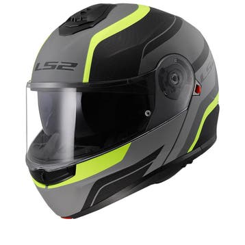 LS2 FF908 Strobe II Monza Mat Zwart H-V Geel 06 Systeemhelm, Systeemhelm, XXL, Nieuw met kaartje, Overige merken