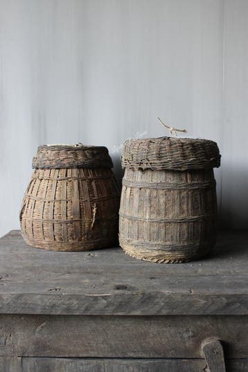 Aura Peeperkorn bamboo mand met deksel 22 cm, Ophalen of Verzenden, Nieuw