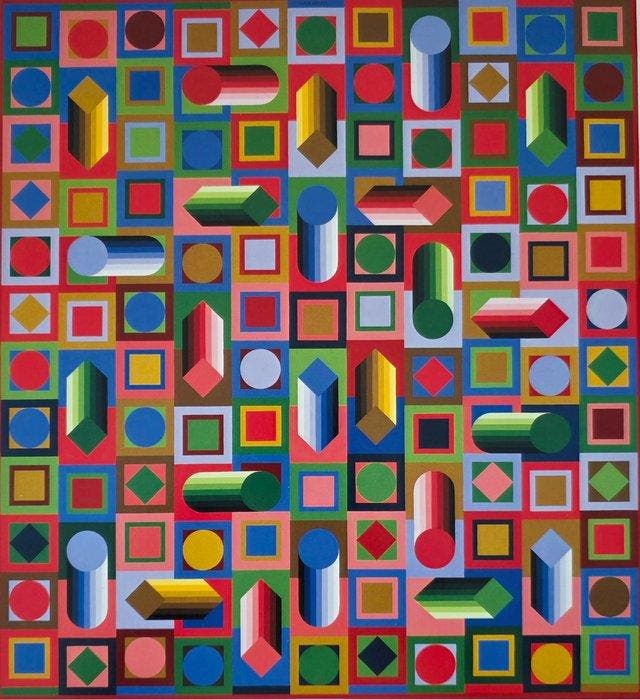 Victor Vasarely (1906-1997) - Hyram Prism, Antiek en Kunst, Kunst | Tekeningen en Foto's