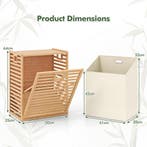 LIVSK Uitklapbare Wasmand - 68 L Capaciteit - Bamboe Frame -, Verzenden, Nieuw