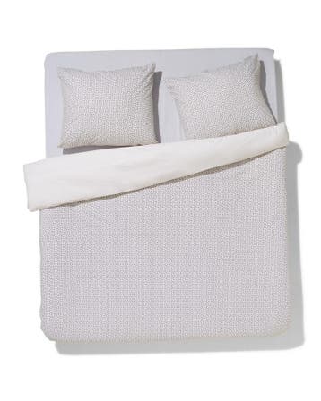 HEMA Dekbedovertrek 200x200/220cm zacht katoen stipjes, Verzenden, Nieuw, Wit
