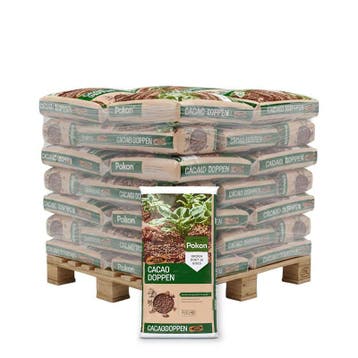 Pallet Pokon Cacaodoppen 45 zakken x 40L (1800L), Tuin en Terras, Ophalen of Verzenden, Nieuw