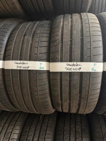 245-45-18 Vredestein Zomerbanden 5mm Incl Montage 245 45 18, Auto-onderdelen, Ophalen, 18 inch, Band(en), Personenwagen