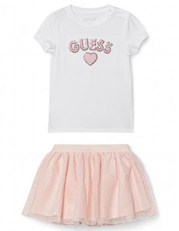 Guess meisjes baby set rok roze - 122 (6-7 jaar), Ophalen of Verzenden, Nieuw