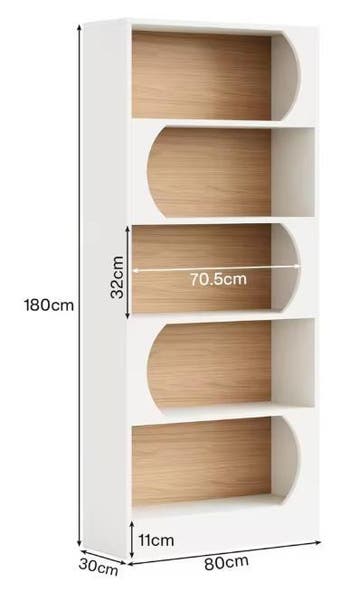 Witte Boekenkast 90 cm – Moderne 5-Lagen Open Vakkenkast, Huis en Inrichting, Kasten | Boekenkasten, Verzenden, Nieuw