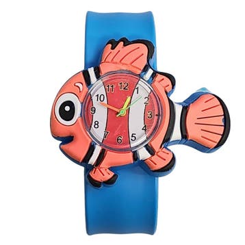 Fako® - Kinderhorloge - Slap On Mini - Vis - Blauw, Sieraden, Tassen en Uiterlijk, Horloges | Kinderen, Verzenden, Nieuw