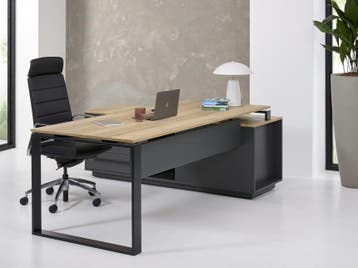 Pulse directie hoekbureau, 224x90/180cm, natuur eiken, Overige plaatsen, Ophalen of Verzenden, Nieuw in verpakking, Bureau