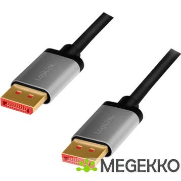 LogiLink CDA0106 DisplayPort kabel 3 m Zwart, Grijs, Verzenden, Nieuw