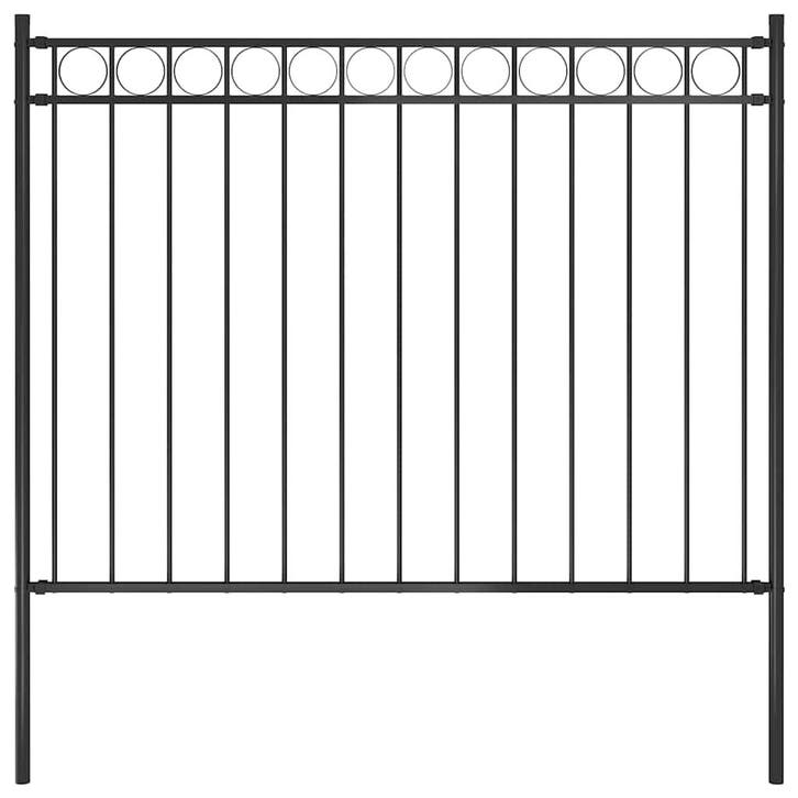 vidaXL Tuinhek ASSEN staal 1,7x1 m zwart, Tuin en Terras, Schuttingen, Nieuw, IJzer, Minder dan 1 meter, Verzenden