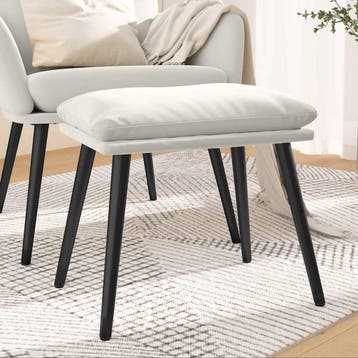vidaXL Voetenbank 45x29,5x35 cm fluweel crèmewit, Verzenden, Nieuw