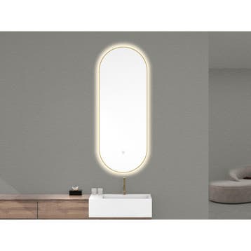 Ovale Spiegel Wiesbaden Nomi met Dimbare LED Verlichting en, Huis en Inrichting, Woonaccessoires | Spiegels, Ophalen of Verzenden