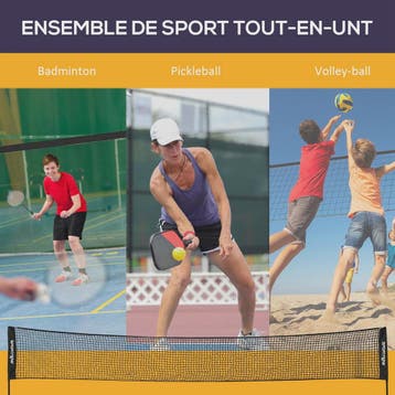 SPORTNOW 3-in-1 Sportset: Badminton, Pickleball & Volleybal, Verzenden, Nieuw