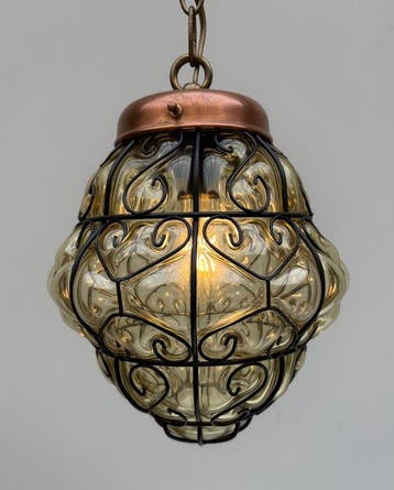Plafondlamp - Glas, Messing, Staal - Venetiaanse stijl