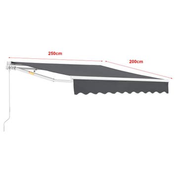 Zonnescherm Bitonto luifel handbediend met knikarm 250x200 c, Verzenden, Nieuw