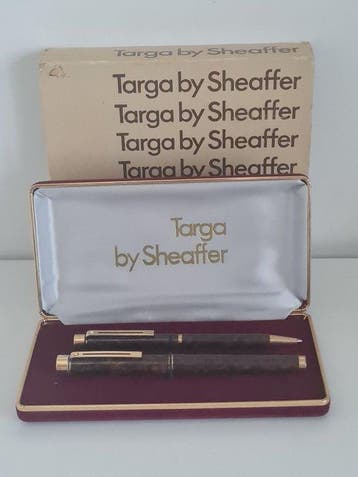 Sheaffer - Targa marbré mrron (parure de stylo à plume et, Nieuw