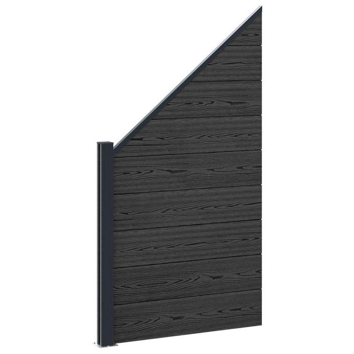 vidaXL Hekpaneel WPC en Aluminium Zwart, Tuin en Terras, Schuttingen, Nieuw, Verzenden