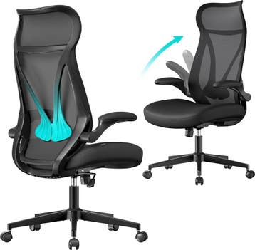 Bureaustoel Ergonomisch - Verstelbare Hoogte - Opklapbare, Huis en Inrichting, Bureaus, Verzenden, Nieuw