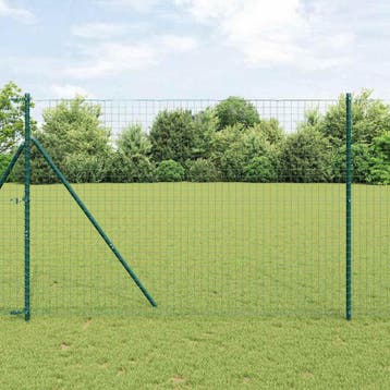 vidaXL ingegraven hekpalen 52 st Groen Gepoedercoat staal, Verzenden, Nieuw
