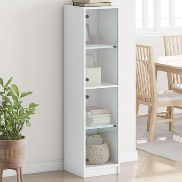 vidaXL buffetkast met glazen deuren 35x37x142 cm wit, Huis en Inrichting, Minder dan 50 cm, Verzenden, Nieuw, Minder dan 100 cm