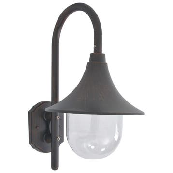 vidaXL Tuin wandlamp E27 42 cm aluminium brons, Verzenden, Nieuw, Aluminium, Wandlamp
