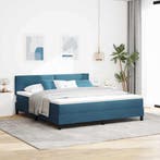 vidaXL Boxspringbed met matras Donkerblauw 180 x 200 cm, Huis en Inrichting, Slaapkamer | Bedden, Verzenden, Nieuw, Blauw, Stof