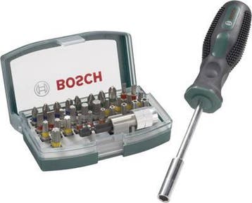 Bosch bitset 33-delig met handschroevendraaier, Ophalen of Verzenden, Nieuw