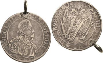 1/2 taler, daalder 1596, Habsburg Rudolf Ii 1576-1612, Verzenden