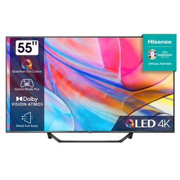 Hisense 55A72KQ 55 inch 4K QLED TV, 50 Hz, Zo goed als nieuw, 100 cm of meer, 4k (UHD)
