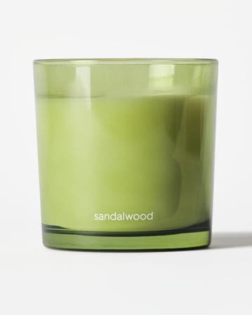 HEMA Geurkaars 10x10cm glas sandelhout, Verzenden, Nieuw, Groen