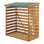 [en.casa] Houten brandhout rek houtopslag 116x64x123 cm, Tuin en Terras, Haardhout, Verzenden