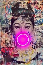 LEDMansion - Audrey Hepburn Bubblegum Led Wall Art