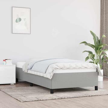 vidaXL Bedframe zonder matras 80x200 cm stof lichtgrijs, Eenpersoons, Verzenden, Nieuw, 80 cm