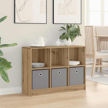 vidaXL Dressoir Artisan Eiken 88,5 x 27,5 x 63,5 cm, Verzenden, Nieuw, 50 tot 100 cm, 25 tot 50 cm