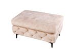 Chesterfield kruk MODERN BAROK 92cm champagne fluwelen, Huis en Inrichting, Banken | Voetenbanken en Poefen, Ophalen of Verzenden