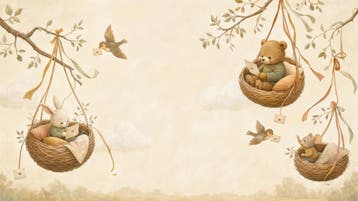 Bosdieren behang babykamer – fotobehang met nestjes, Verzenden, Fotobehang