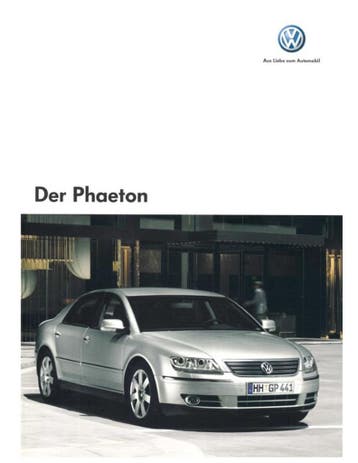 2005 VOLKSWAGEN PHAETON BROCHURE DUITS, Nieuw, Volkswagen, Author