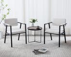 Eetkamerstoelen - Set van 2 - Met armleuning - Beige - Wahso, Verzenden, Zo goed als nieuw