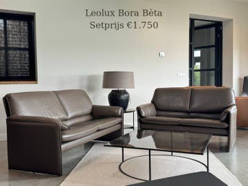 Unieke Set van 2 Leolux Banken – Bora Bèta Als nieuw, 150 tot 200 cm, Tweepersoons, Zo goed als nieuw, Rechte bank