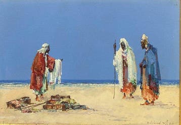 Duncan Webb (1832 - 1901) - Scène Orientaliste - Marchand de, Antiek en Kunst