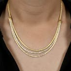 Tricolor gouden omega schakelcollier (Ketting), Sieraden, Tassen en Uiterlijk, Kettingen, Ophalen of Verzenden, Gebruikt, Overige kleuren